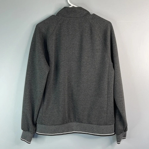 ROBERT GRAHAM Zip Sweater Jacket Grey Long Sleeve Pockets Logo Preppy Neutral S - Picture 7 of 10